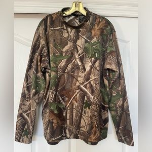 Long sleeve mock neck camo shirt